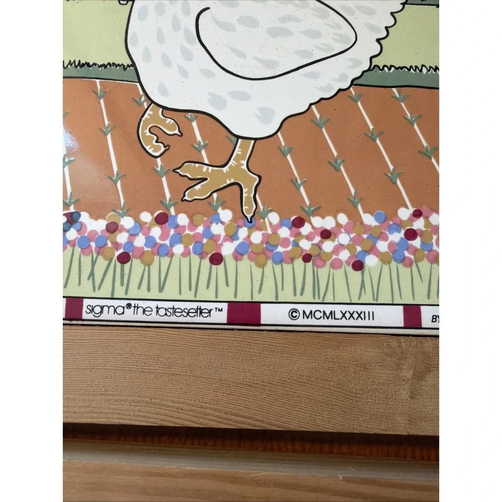 Sigma The Tastesetter By Andrea West 1983 Farm Cat & Rooster Wall Decor Framed